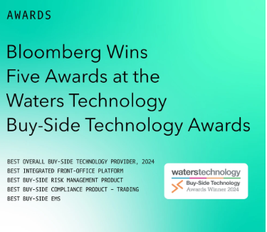 Bloomberg é eleita a melhor fornecedora de tecnologia geral para o Buy-Side no WatersTechnology Buy-Side Technology Awards