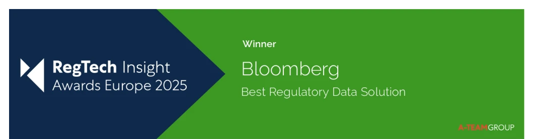 Bloomberg é eleita Melhor Solução em Dados Regulatórios no RegTech Europe pela terceira vez seguida